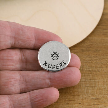 Personalised Paw Print Dog Lovers Pewter Pebble, 6 of 10