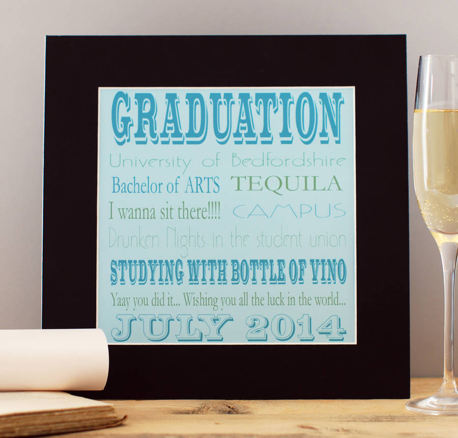 graduation memory print by a touch of verse | notonthehighstreet.com