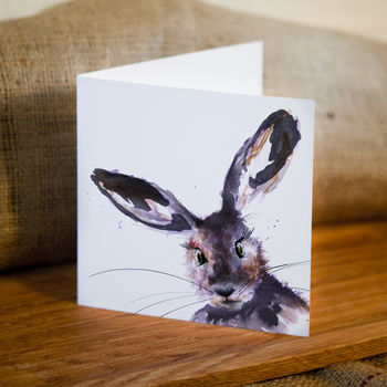Inky Hare Blank Greeting Card, 5 of 5