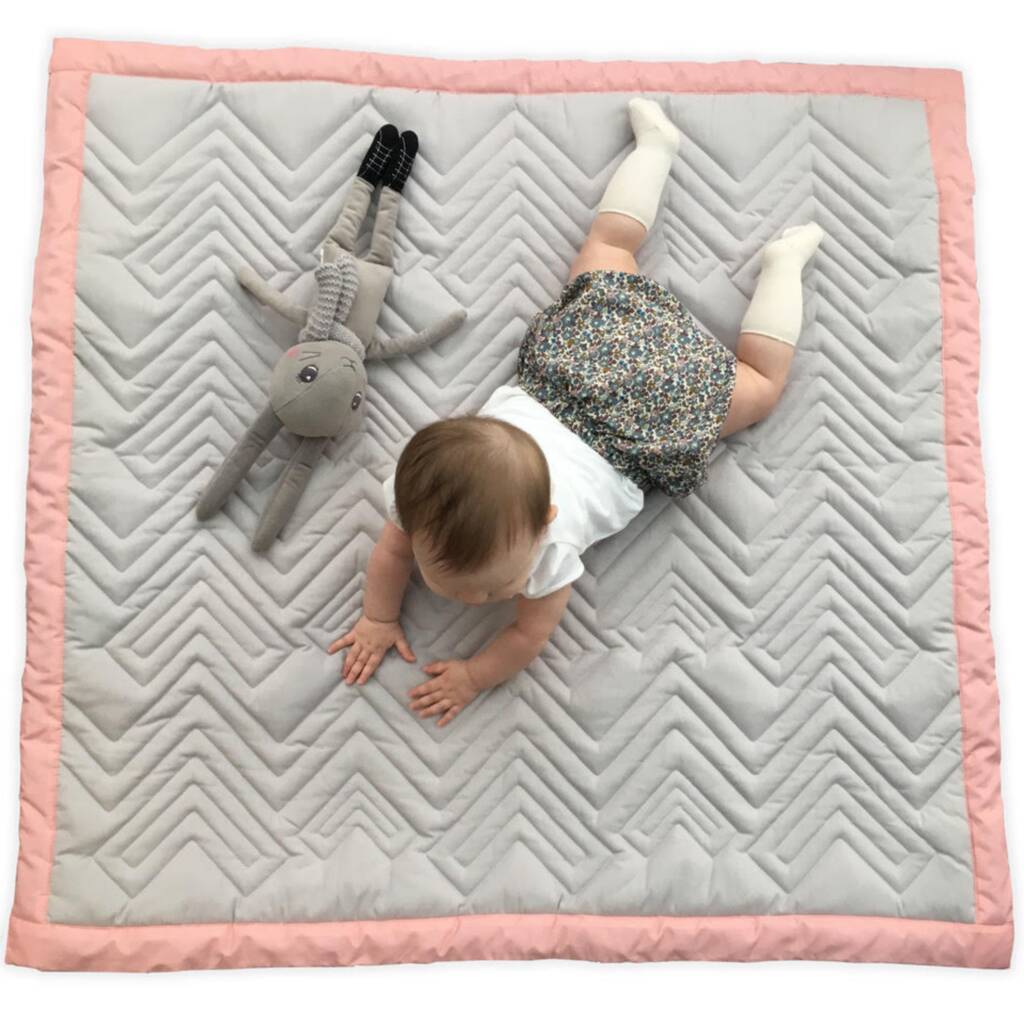 Quilted Baby Playmat In Grey By Mama Designs