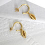 Petite Shell Hoop Earrings In 18ct Gold Vermeil, thumbnail 4 of 6