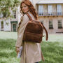 Leather Pocket Backpack, Brown, thumbnail 1 of 5