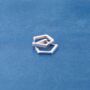925 Sterling Silver Hexagonal Hoop Earrings, thumbnail 5 of 7