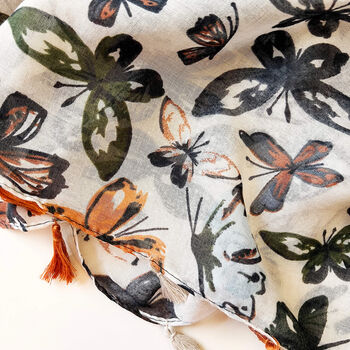 Personalised Colourful Butterflies Soft Print Scarf, 4 of 10