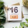 Handmade Denim Patch 16th Birthday Card, thumbnail 1 of 4
