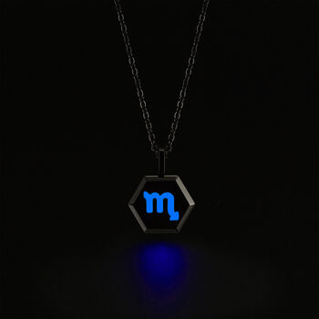Scorpio Zodiac Glowing Pendant Necklace With Uv Keyring Torch, 11 of 12