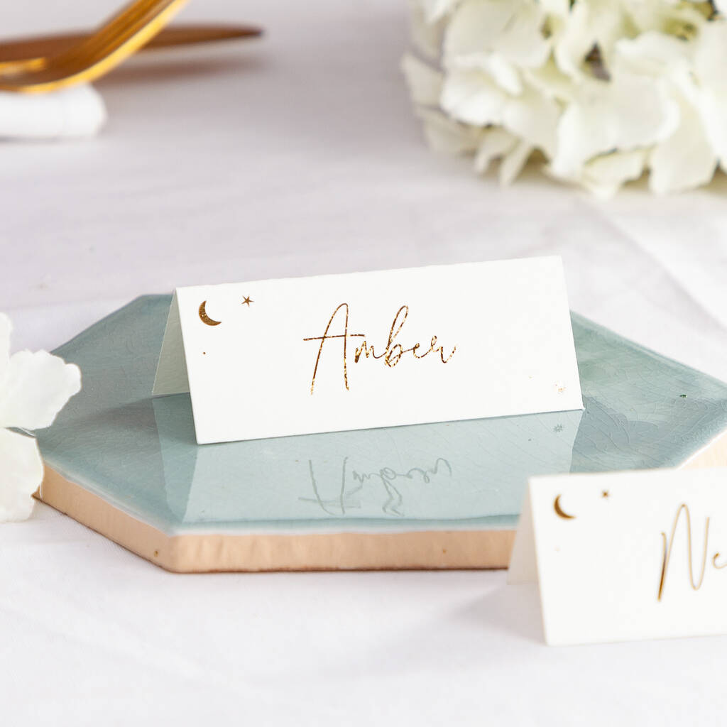Moon And Stars Foiled Place Cards