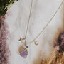 925 Silver Raw Cut Amethyst Moon And Star Necklace, thumbnail 2 of 4