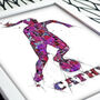 Girl Soccer Personalised Sketch Print, thumbnail 3 of 7