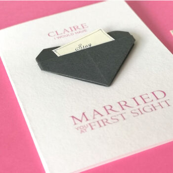 Married At First Sight Style Origami Heart Card, 4 of 6