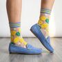 Lemons Fruit Combed Cotton Sheer Pop Socks, thumbnail 1 of 4
