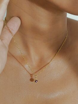 Personalised Circle Birthstone Pendant Necklace, 6 of 9