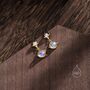 Tiny Moonstone Planet With Starburst Stud Earrings, thumbnail 5 of 10