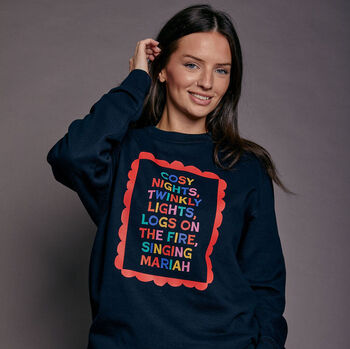 Cosy Nights Slogan Christmas Sweatshirt, 5 of 8
