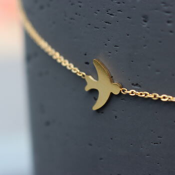 Bird Pendant Choker Necklace 18ct Gold Plated Jewellery, 7 of 7