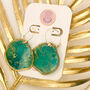 Large Abstract Green And Gold Foil Statement Earrings, thumbnail 3 of 8