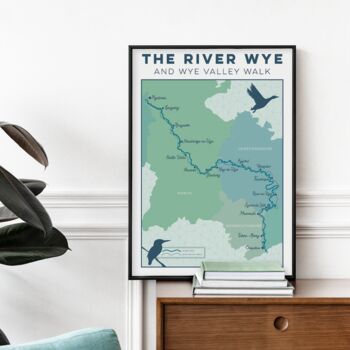 Personalised River Wye Map Art Print, 5 of 10