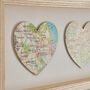 Four Map Hearts Personalised Anniversary Gift, thumbnail 2 of 6