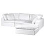 White Linen Corner Sofa, thumbnail 1 of 2