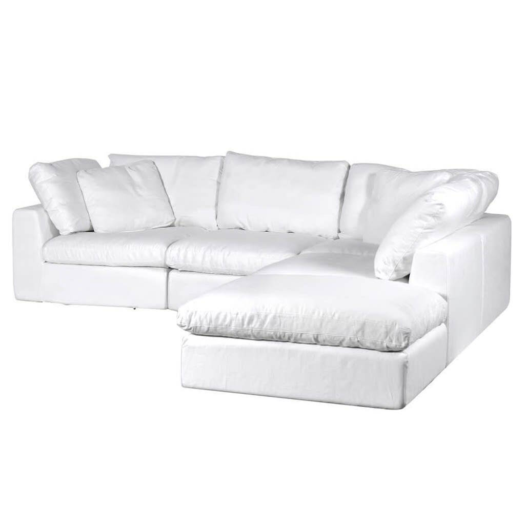 White Linen Corner Sofa, 1 of 2