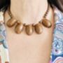 Genuine 1960s Chunky Brown Glitter Bead Necklace, thumbnail 1 of 6
