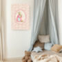 Pink Floral Rabbit Nursery Art Print, thumbnail 3 of 3