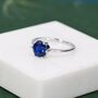Sterling Silver One Carat Sapphire Blue Cz Brilliant Cut Ring, thumbnail 1 of 12