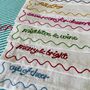 Set Of Six Embroidered Festive Phrase Napkins, thumbnail 2 of 12