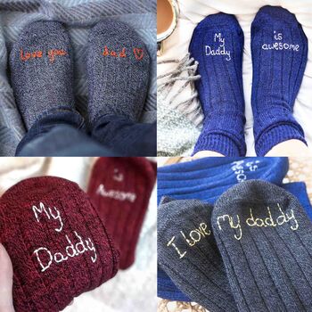 My Daddy Is Awesome Men's Personalised Socks, 7 of 10