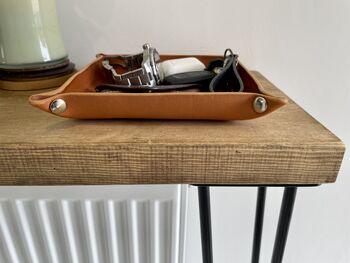 Personalised Tan Leather Accessories Valet Tray, 6 of 12