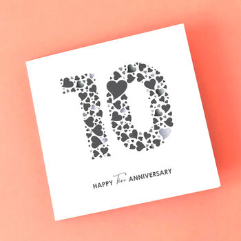 Love Hearts Tin 10th Anniversary Card, 2 of 2