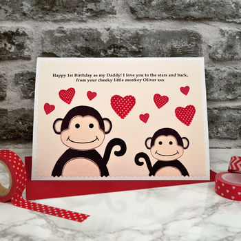 'Monkeys' Personalised Birthday Card From Baby Or Child, 3 of 4