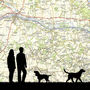 Personalised Couple Walking With Dog Map Print, thumbnail 4 of 11