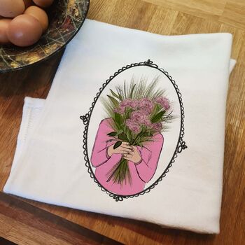 Personalised January Birth Flower Tea Towel, 4 of 9