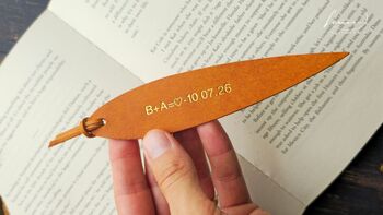 Willow Personalised Leather Bookmark, 8 of 10