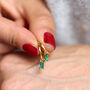 Sterling Silver Emerald Green Crystal Drop Earrings, thumbnail 7 of 9