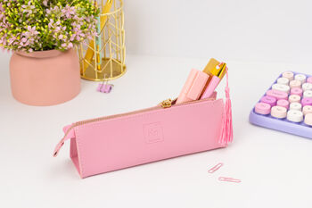 Pink Pencil/Make Up Case With Gold Zip, 4 of 6