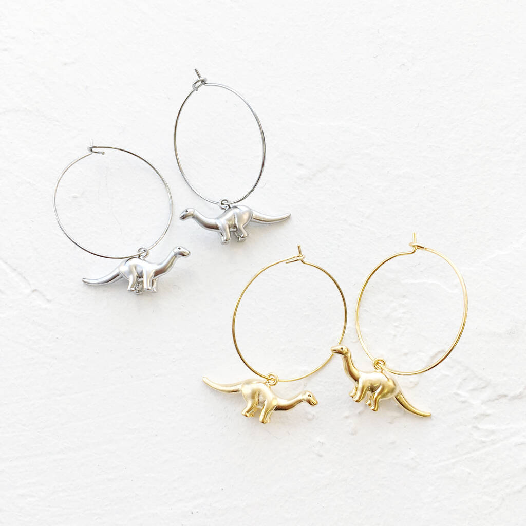 Dinosaur hoop earrings Clearance