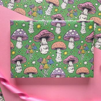 Pastel Green Mushroom Gift Wrap, 3 of 3