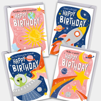 'Another Orbit Complete' Space Birthday Card, 2 of 2