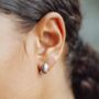 Bermuda Triangle Huggie Earrings, thumbnail 1 of 6