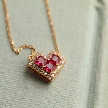 Valentine Heart Jewel Necklace, 5 of 9