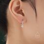 Extra Tiny Cz Flower Huggie Hoop Earrings, thumbnail 6 of 11
