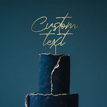 Wooden Custom Cake Topper With Your Text, 3 of 7