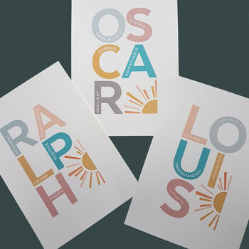 Personalised Positivity Name Prints Typographic Style, 7 of 10