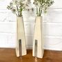 Two Personalised Wooden Vases With Aluminium Message, thumbnail 5 of 8