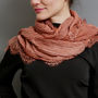 Pleated Lace Fringe Cotton Scarf, thumbnail 7 of 12