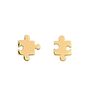 Gold Plated Jigsaw Stud Earrings, thumbnail 4 of 5