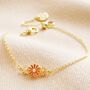 Triple Enamel Flower Chain Bracelet In Gold Plating, thumbnail 1 of 5