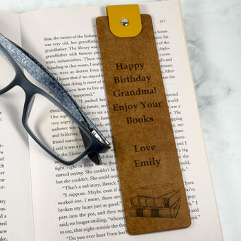 Custom Quote Personalised Leather Bookmark, 3 of 7